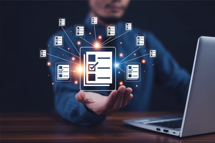Digital checklist representing backend planning